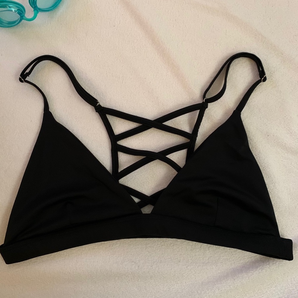 Kaikini Sundaze Bikini Black Top : Made in Hawaii